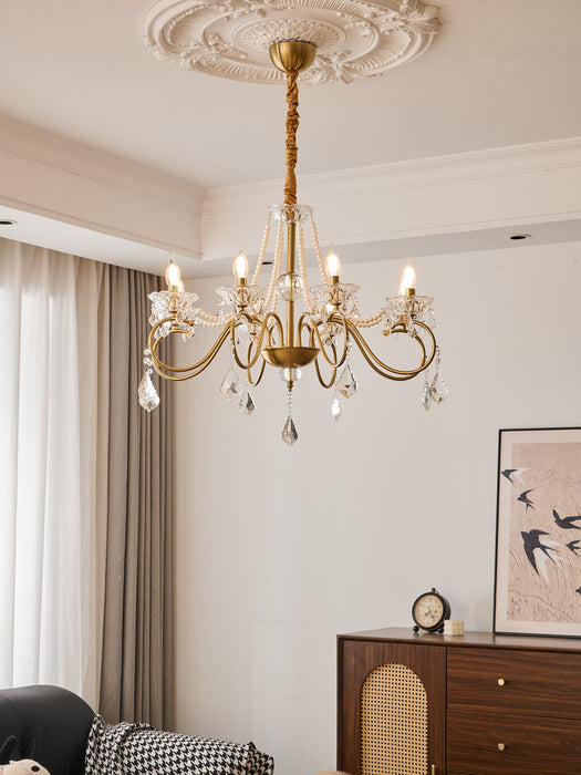 Opulent Pearl Crystal Chandelier-DWHOME