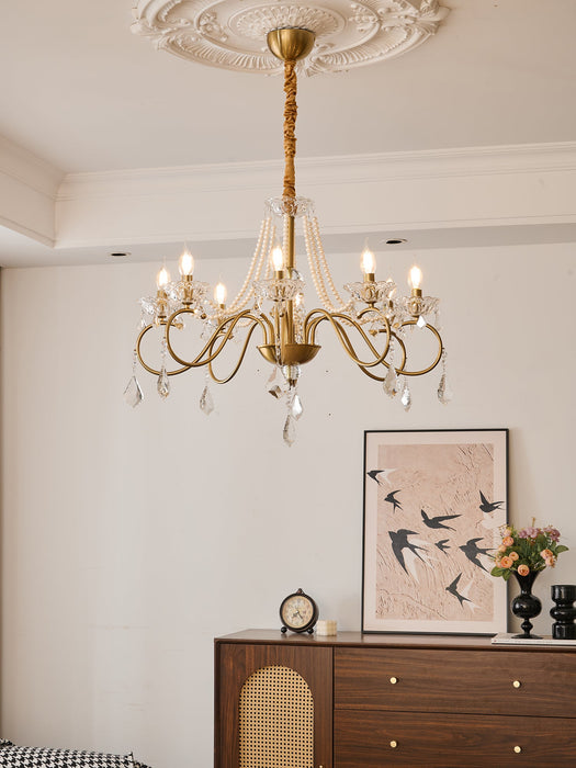 Opulent Pearl Crystal Chandelier-DWHOME
