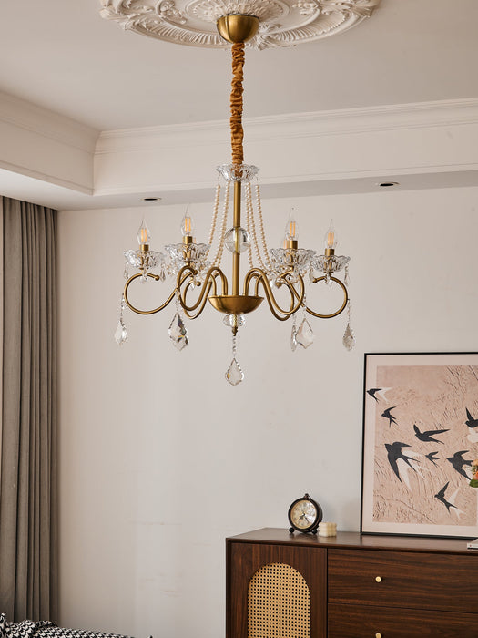 Opulent Pearl Crystal Chandelier-DWHOME