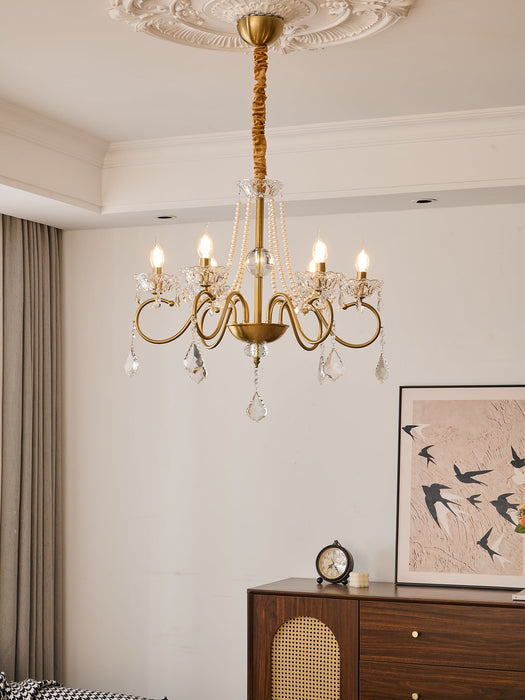 Opulent Pearl Crystal Chandelier-DWHOME