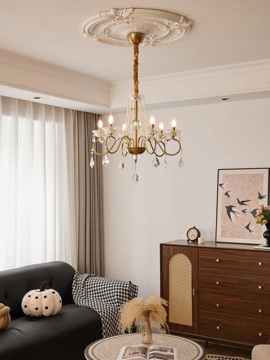 Opulent Pearl Crystal Chandelier-DWHOME