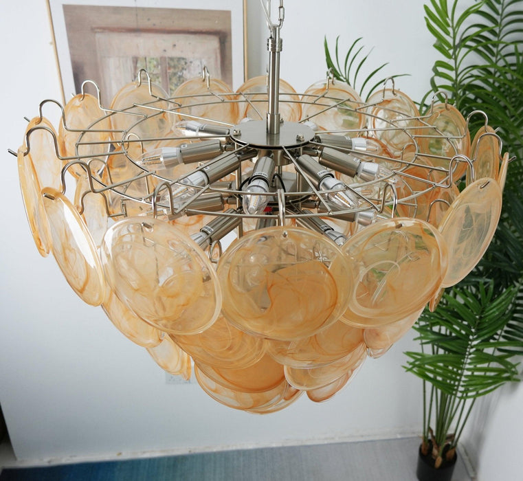Orange Murano Disc Chandelier-DWHOME