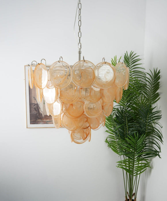 Orange Murano Disc Chandelier-DWHOME