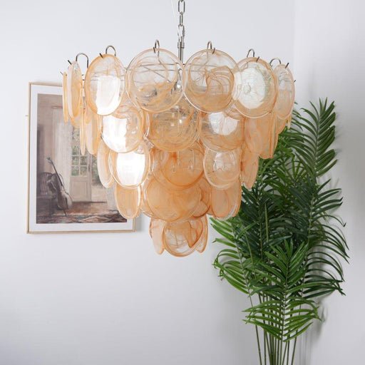 Orange Murano Disc Chandelier-DWHOME