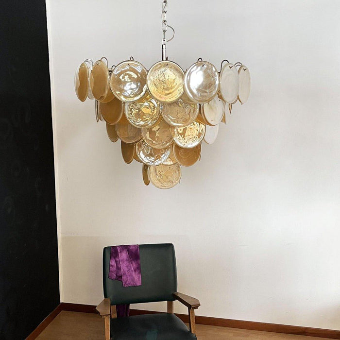 Orange Murano Disc Chandelier-DWHOME