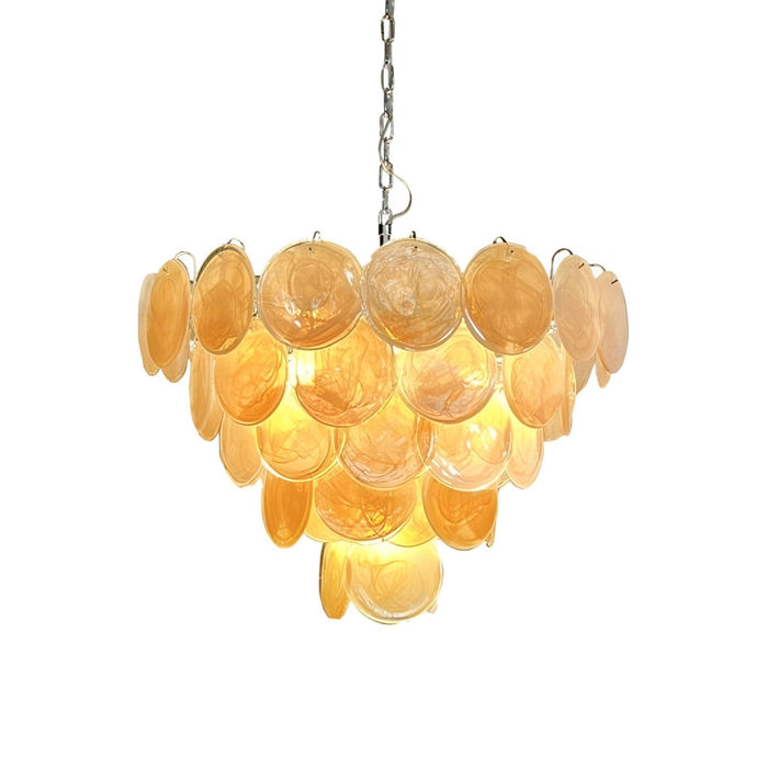 Orange Murano Disc Chandelier-DWHOME