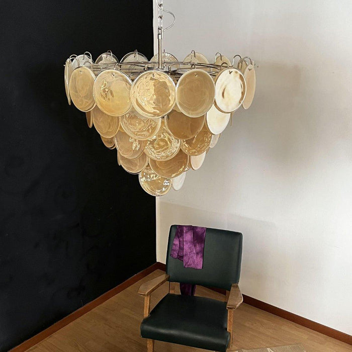 Orange Murano Disc Chandelier-DWHOME