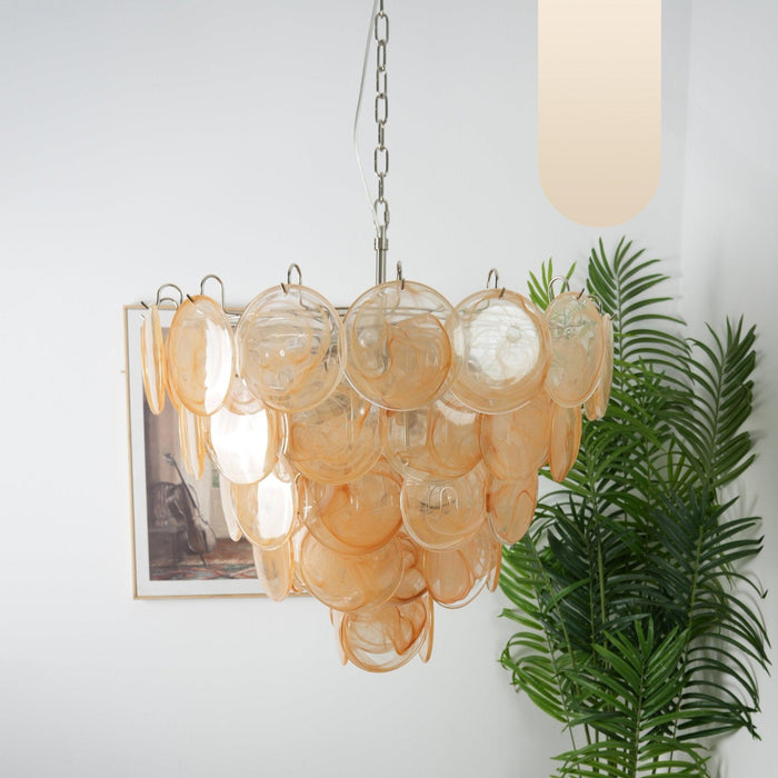 Orange Murano Disc Chandelier-DWHOME