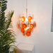 Orange Transparent Murano Disc Chandelier-DWHOME