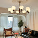 Orb Walnut Chandelier-DWHOME