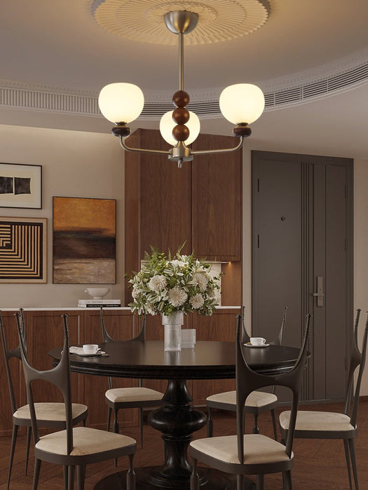 Orb Walnut Chandelier-DWHOME