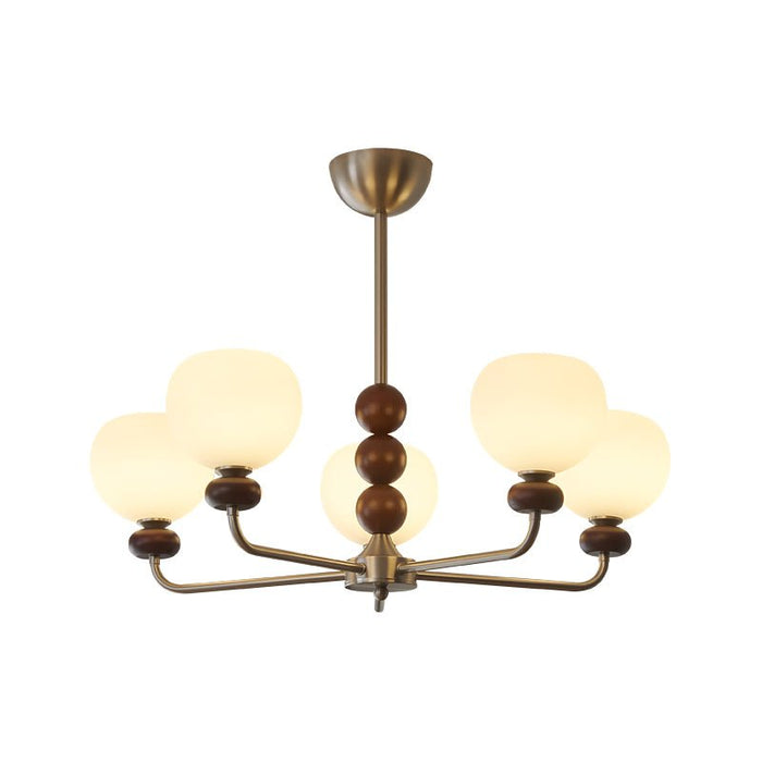 Orb Walnut Chandelier-DWHOME