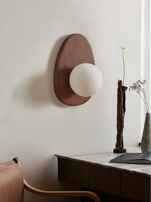 Orba Walnut Wall Lamp