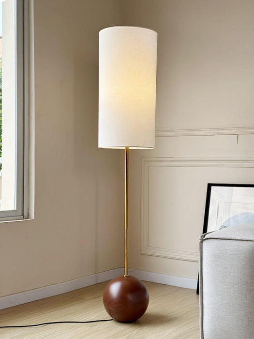 Orbis Wooden Sphere Floor Lamp-DWHOME