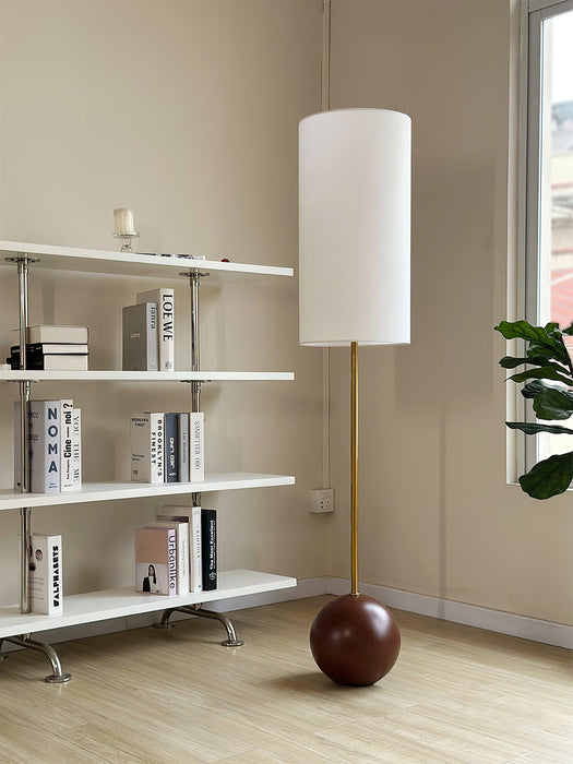 Orbis Wooden Sphere Floor Lamp-DWHOME