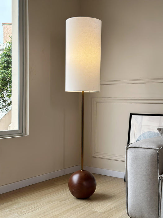 Orbis Wooden Sphere Floor Lamp-DWHOME
