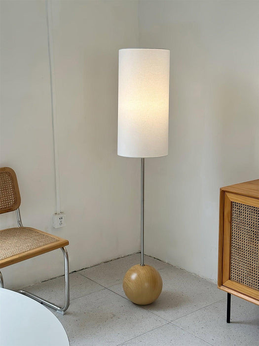 Orbis Wooden Sphere Floor Lamp-DWHOME