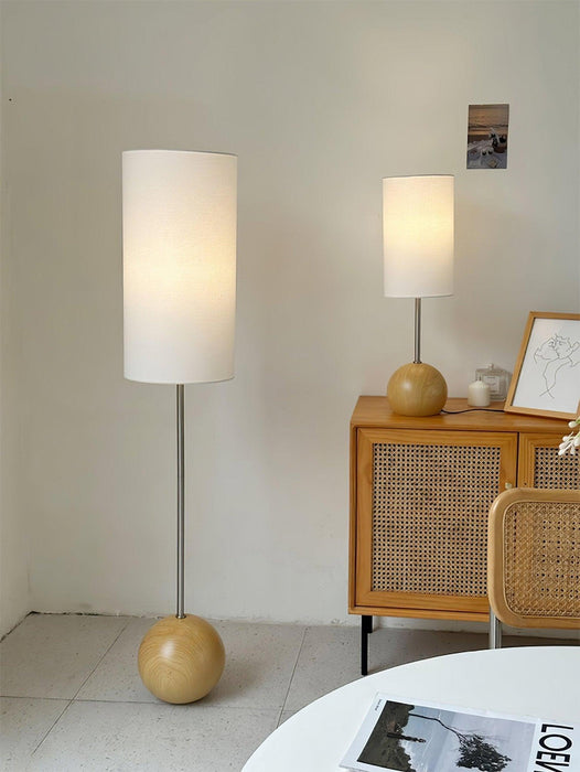 Orbis Wooden Sphere Floor Lamp-DWHOME