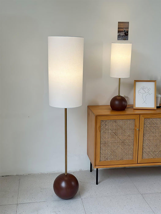 Orbis Wooden Sphere Floor Lamp-DWHOME