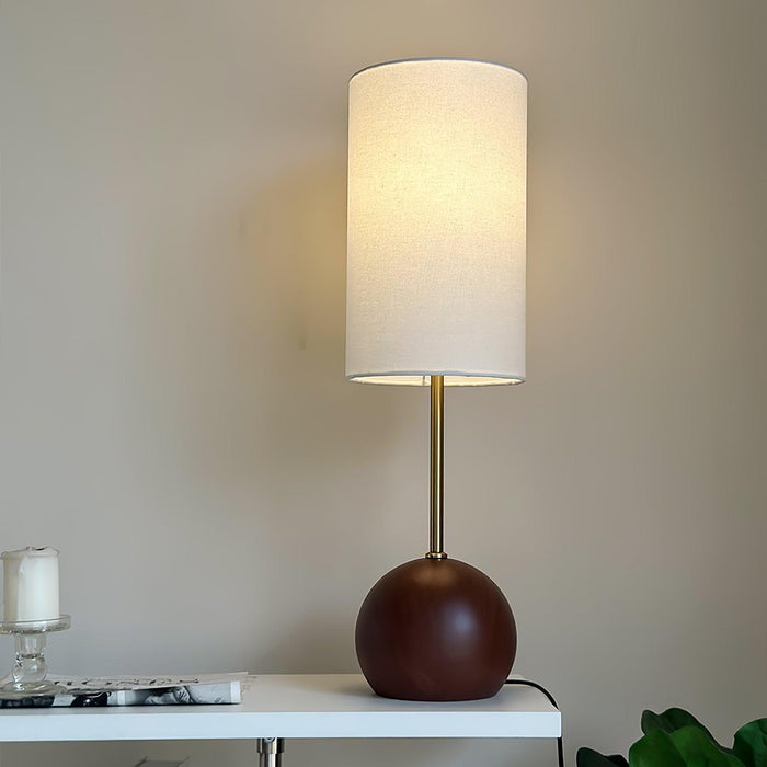 Orbis Wooden Sphere Table Lamp - DWHOME