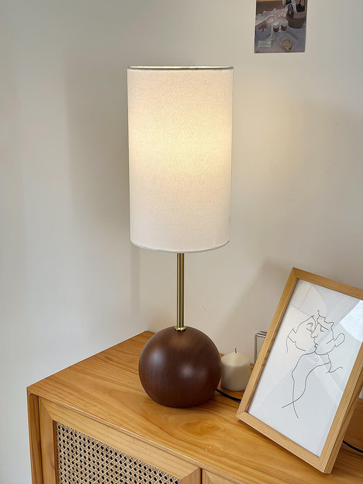 Orbis Wooden Sphere Table Lamp - DWHOME