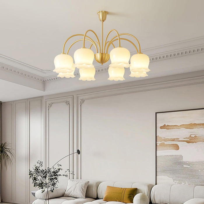 Orchids Brass Chandelier-DWHOME