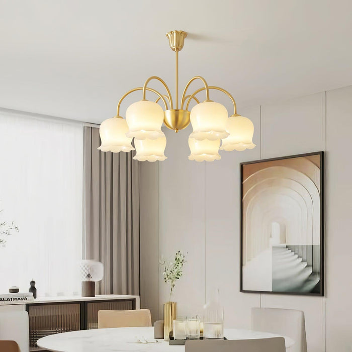 Orchids Brass Chandelier-DWHOME
