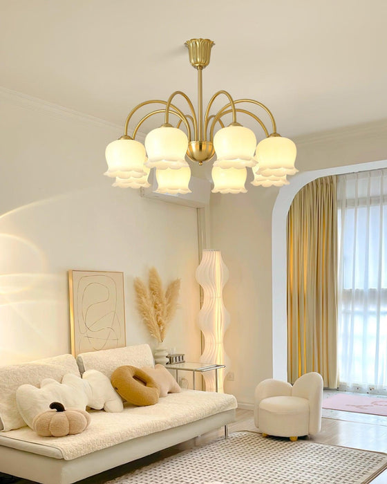 Orchids Brass Chandelier-DWHOME