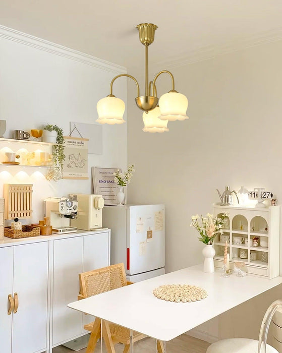 Orchids Brass Chandelier-DWHOME