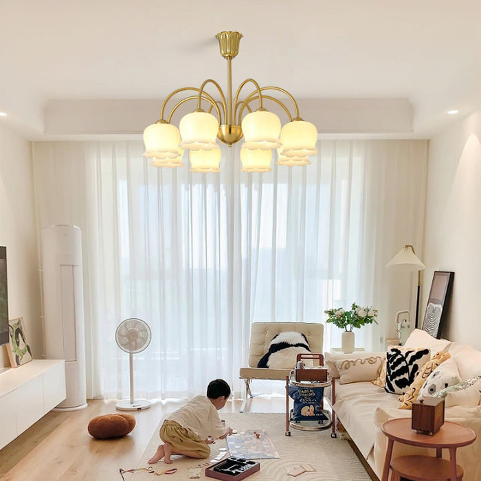 Orchids Brass Chandelier-DWHOME