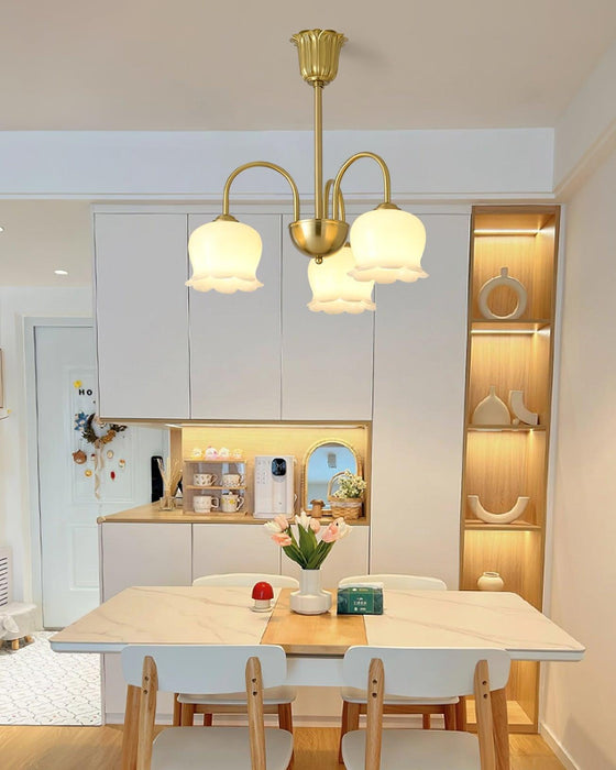 Orchids Brass Chandelier-DWHOME