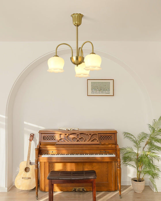 Orchids Brass Chandelier-DWHOME