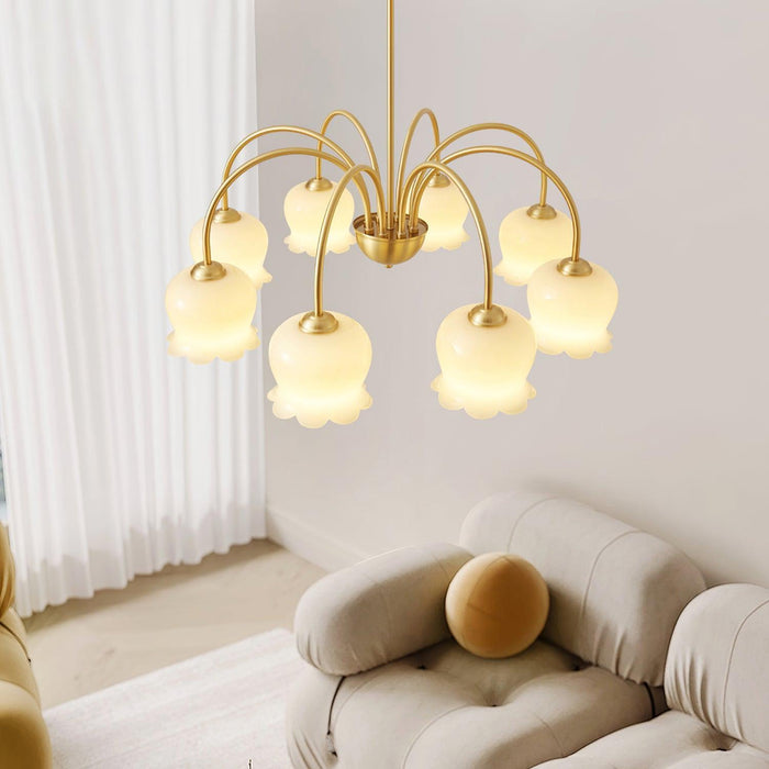 Orchids Brass Chandelier-DWHOME