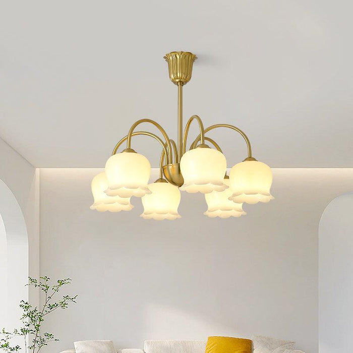 Orchids Brass Chandelier-DWHOME