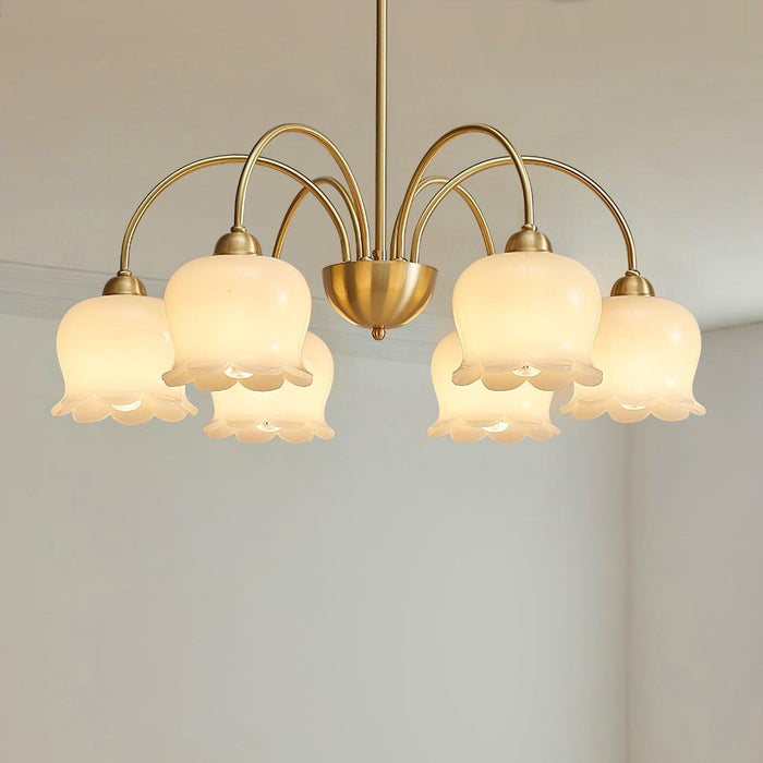 Orchids Brass Chandelier-DWHOME