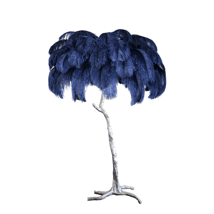 Ostrich Feather Brass Floor Lamp - DWHOME
