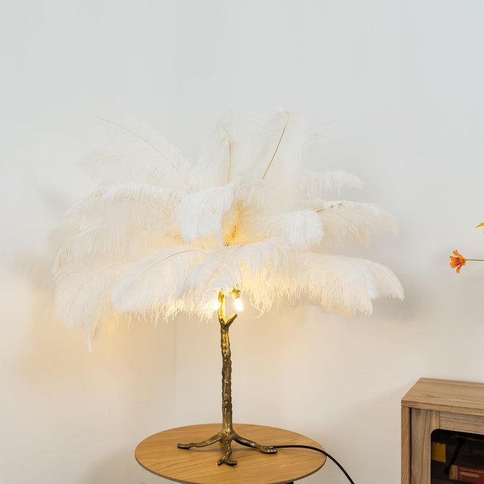 Ostrich Feather Table Lamp - DWHOME