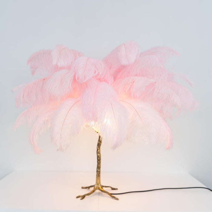 Ostrich Feather Table Lamp - DWHOME