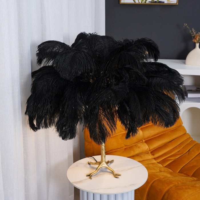 Ostrich Feather Table Lamp - DWHOME
