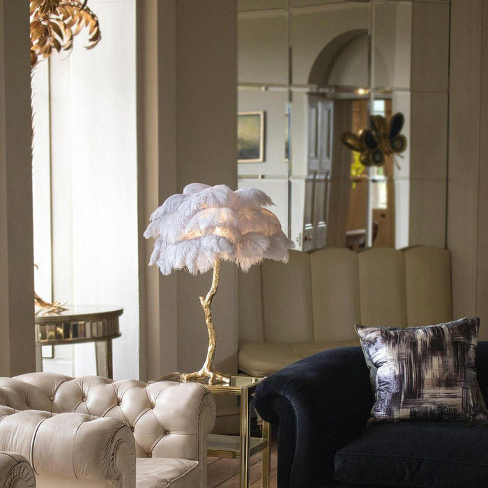 Ostrich Feather Table Lamp - DWHOME