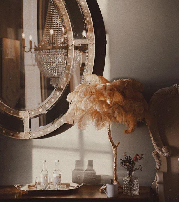 Ostrich Feather Table Lamp - DWHOME