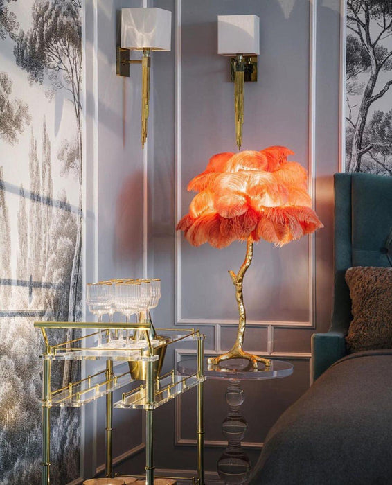 Ostrich Feather Table Lamp - DWHOME
