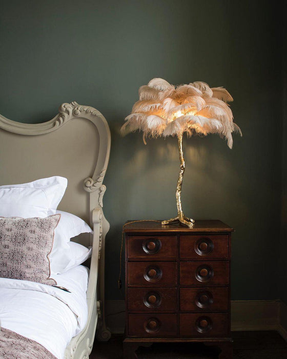Ostrich Feather Table Lamp - DWHOME