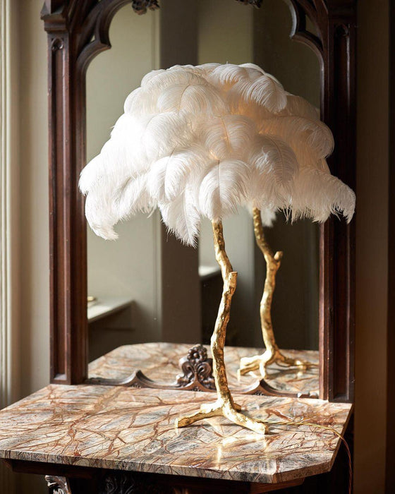 Ostrich Feather Table Lamp - DWHOME