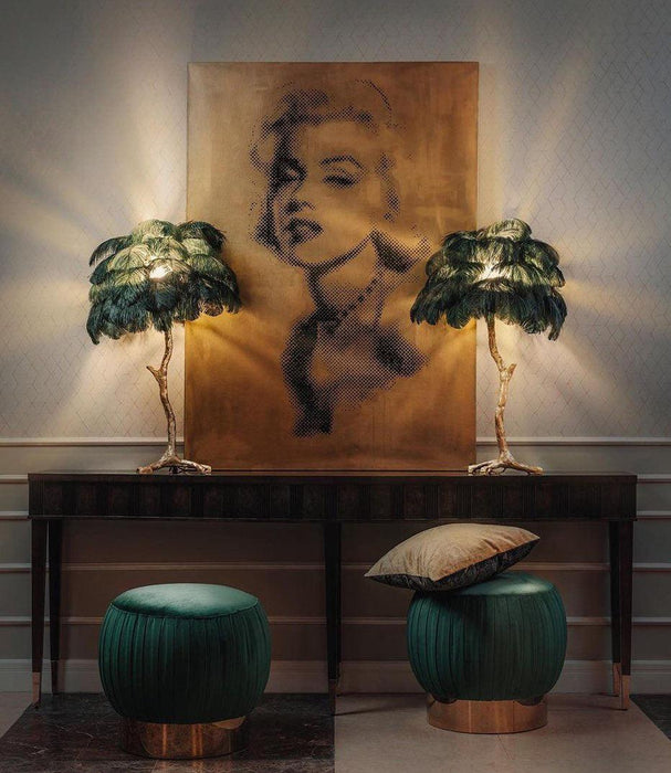 Ostrich Feather Table Lamp - DWHOME