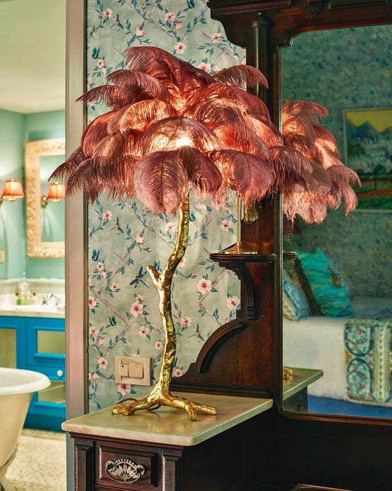 Ostrich Feather Table Lamp - DWHOME