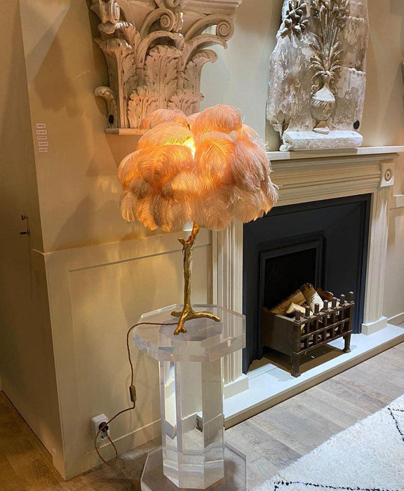 Ostrich Feather Table Lamp - DWHOME