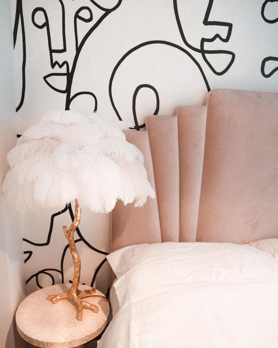 Ostrich Feather Table Lamp - DWHOME