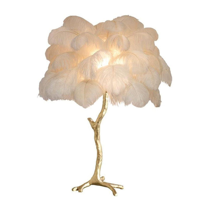Ostrich Feather Table Lamp - DWHOME