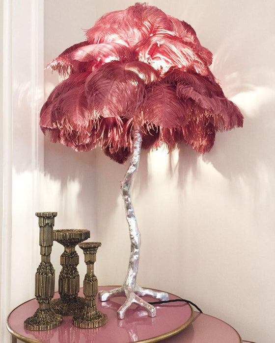 Ostrich Feather Table Lamp - DWHOME